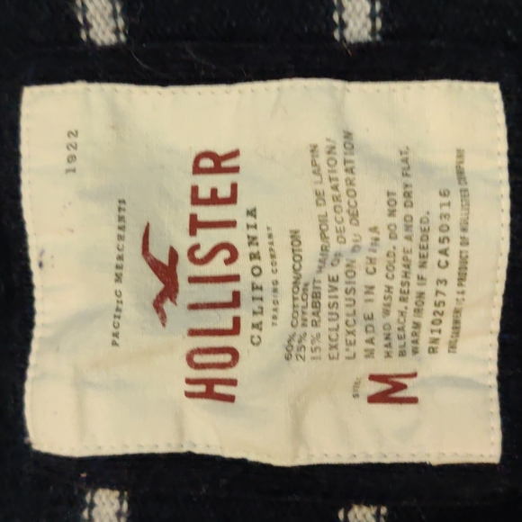 Hollister size M navy blue striped sweater - Picture 2 of 3